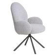 Lana Dining Chair - Set of 2 - Sand Boucle Fabric - Swivel