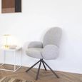 Lana Dining Chair - Set of 2 - Sand Boucle Fabric - Swivel
