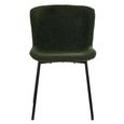 Maceda Dining Chair - Set of 2 - Dark Green Boucle Fabric