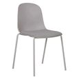 Madalena Dining Chair - Set of 2 - Light Grey Metal