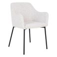 Melilla Dining Chair - Set of 2 - White Boucle Fabric