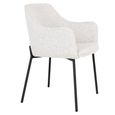 Melilla Dining Chair - Set of 2 - White Boucle Fabric