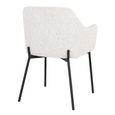 Melilla Dining Chair - Set of 2 - White Boucle Fabric