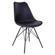 Oslo Dining Chair - Set of 2 - Black Faux Leather