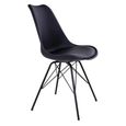 Oslo Dining Chair - Set of 2 - Black Faux Leather