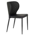Pisa Dining Chair - Set of 2 - Black Faux Leather