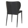 Pisa Dining Chair - Set of 2 - Black Faux Leather