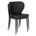 Pisa Dining Chair - Set of 2 - Black Faux Leather