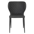 Pisa Dining Chair - Set of 2 - Dark Grey Faux Leather
