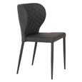 Pisa Dining Chair - Set of 2 - Dark Grey Faux Leather