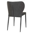 Pisa Dining Chair - Set of 2 - Dark Grey Faux Leather