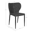 Pisa Dining Chair - Set of 2 - Dark Grey Faux Leather