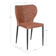 Pisa Dining Chair - Set of 2 - Vintage Brown Faux Leather