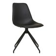 Monaco Dining Chair - Set of 2 - Black - Faux Leather - Swivel