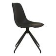 Monaco Dining Chair - Set of 2 - Black - Faux Leather - Swivel
