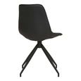 Monaco Dining Chair - Set of 2 - Black - Faux Leather - Swivel