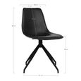 Monaco Dining Chair - Set of 2 - Black - Faux Leather - Swivel