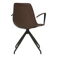 Monaco Dining Armchair - Set of 2 - Brown - Faux Leather - Swivel