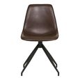 Monaco Dining Chair - Set of 2 - Dark Brown - Faux Leather - Swivel