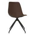 Monaco Dining Chair - Set of 2 - Dark Brown - Faux Leather - Swivel