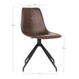 Monaco Dining Chair - Set of 2 - Dark Brown - Faux Leather - Swivel