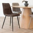 Middelfart Dining Chair - Set of 2 - Dark Brown - Fabric