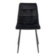 Middelfart Dining Chair - Set of 2 - Black - Velvet Fabric