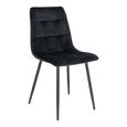 Middelfart Dining Chair - Set of 2 - Black - Velvet Fabric