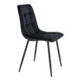 Middelfart Dining Chair - Set of 2 - Black - Velvet Fabric
