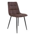 Middelfart Dining Chair - Set of 2 - Dark Brown - Fabric