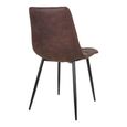 Middelfart Dining Chair - Set of 2 - Dark Brown - Fabric