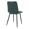 Middelfart Dining Chair - Set of 2 - Dark Green - Velvet Fabric