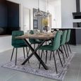 Middelfart Dining Chair - Set of 2 - Dark Green - Velvet Fabric