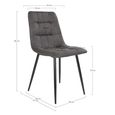 Middelfart Dining Chair - Set of 2 - Dark Grey - Fabric