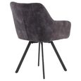 Jade Dining Armchair - Set of 2 - Charcoal Fabric