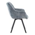 Jade Dining Armchair - Set of 2 - Stone Blue Fabric