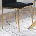 Clearance - Lido Dining Chair - Black Fabric - Gold Legs