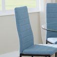 Clearance - Lido Dining Chair - Blue Fabric - Black Legs