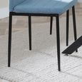 Clearance - Lido Dining Chair - Blue Fabric - Black Legs