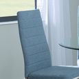 Clearance - Lido Dining Chair - Blue Fabric - Chrome Legs