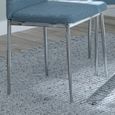 Clearance - Lido Dining Chair - Blue Fabric - Chrome Legs