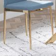 Clearance - Lido Dining Chair - Blue Fabric - Gold Legs