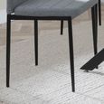 Clearance - Lido Dining Chair - Dark Grey Fabric - Black Legs