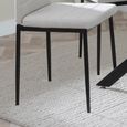 Clearance - Lido Dining Chair - Sand Fabric - Black Legs