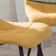 Corona Dining Chair - Yellow Fabric - Black Metal Legs