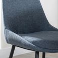 Darwin Dining Chair - Dark Grey Fabric - Black Legs