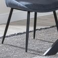Darwin Dining Chair - Dark Grey Fabric - Black Legs