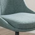 Darwin Dining Chair - Green Fabric - Black Legs