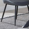 Darwin Dining Chair - Grey Fabric - Black Legs