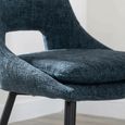 Peyton Dining Chair - Blue Fabric - Black Legs